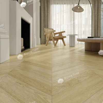 Кварц-виниловая плитка SPC Alpine Floor Chevron Дуб Ваниль Селект ECO 18-2 (1,6764 м2). Фотографии, цена, характеристики