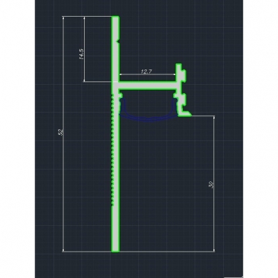 Плинтус скрытого монтажа PRO DESIGN TENEVOY 7209 2700 мм. RAL 9005 Чёрный Муар. Фотографии, цена, характеристики