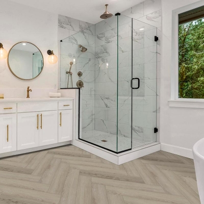 Кварц-виниловая плитка LVT (клеевая) MYSTEP  AQUA Ёлка  2,5  Дуб Гелон MSAG04 (3,48 м2). Фотографии, цена, характеристики