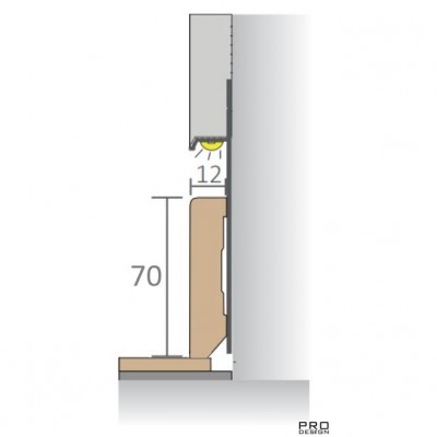 Купить Плинтус скрытого монтажа PRO DESIGN 323 2700 мм. Анодированный. Фотографии, цена, характеристики