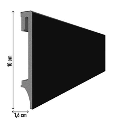 Купить Плинтус ESPUMO Черный 406 100х16х2400 мм. Фотографии, цена, характеристики
