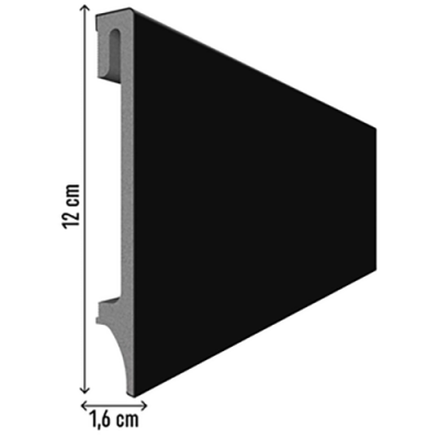 Купить Плинтус ESPUMO Черный 506 120х16х2400 мм. Фотографии, цена, характеристики