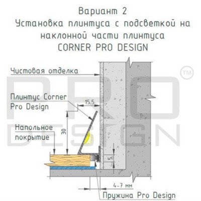 Купить Плинтус Pro Design Corner 570 Анодированный Черный 2600 мм. Фотографии, цена, характеристики